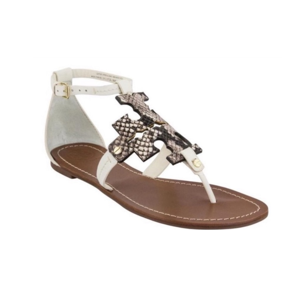 Tory Burch Phoebe Snakeskin Thong Sandals RARE Sz 8.5